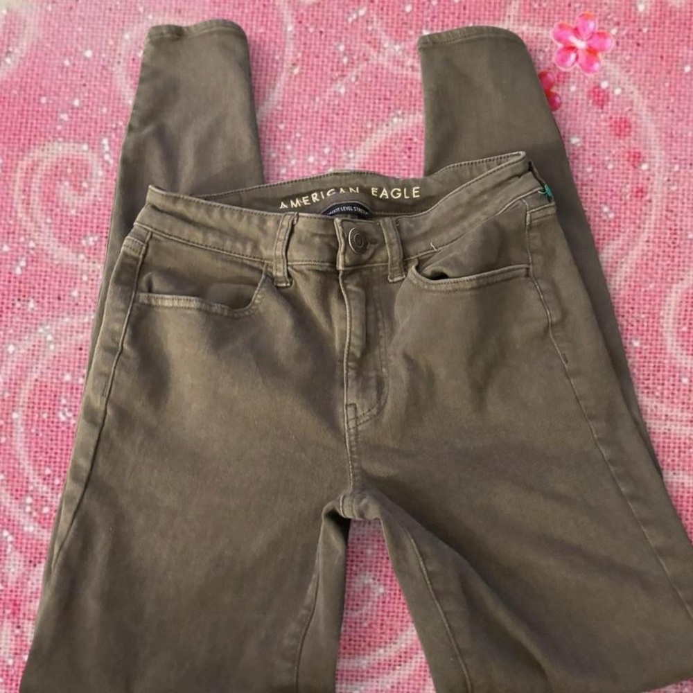 American Eagle Outfitters Olive Skinny Jeans for Women